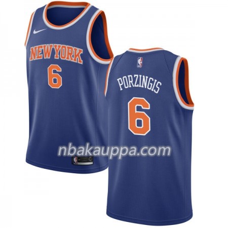 New York Knicks Kristaps Porzingis 6 Nike 2017-18 Sininen Pelipaidat Swingman - Miesten